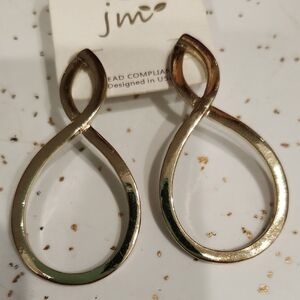 JM Collection Gold Infinity Earrings Modern Minimalist Design